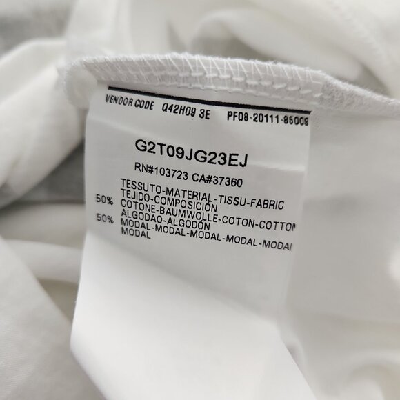 Emporio Armani made Italy 42 / S White Crystal palm leaf print women's t-shirt - Picture 9 of 14